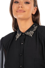 Load image into Gallery viewer, SHIRT WITH STRASS COLLAR