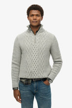 Load image into Gallery viewer, JACOB CABLE KNITTED TOP HALF ZIP