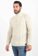Load image into Gallery viewer, JACOB CABLE KNITTED TOP HALF ZIP