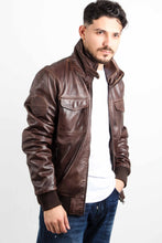 Load image into Gallery viewer, PHILIP SHEEP VEG DYED LEATHER JACKET