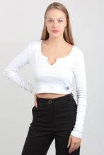 Load image into Gallery viewer, SPLIT COLLAR RIB LONG SLEEVE