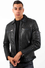 Load image into Gallery viewer, MESSI SHEEP BEG DYED LEATHER JACKET