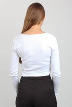 Load image into Gallery viewer, SPLIT COLLAR RIB LONG SLEEVE